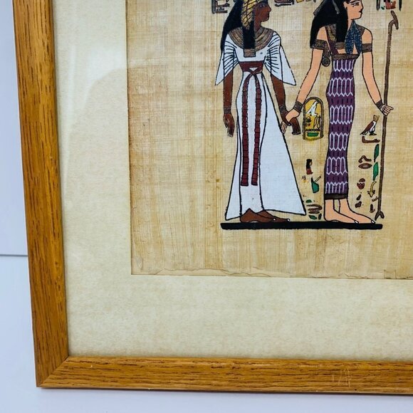 The Papyrus Egyptian Goddess Hand Painted Hand Made Art Gold Black Metallic Gold - Picture 6 of 11